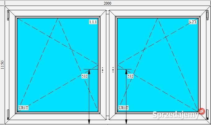 OKNO PCV 2000 x 1150 BIAŁE Łask
