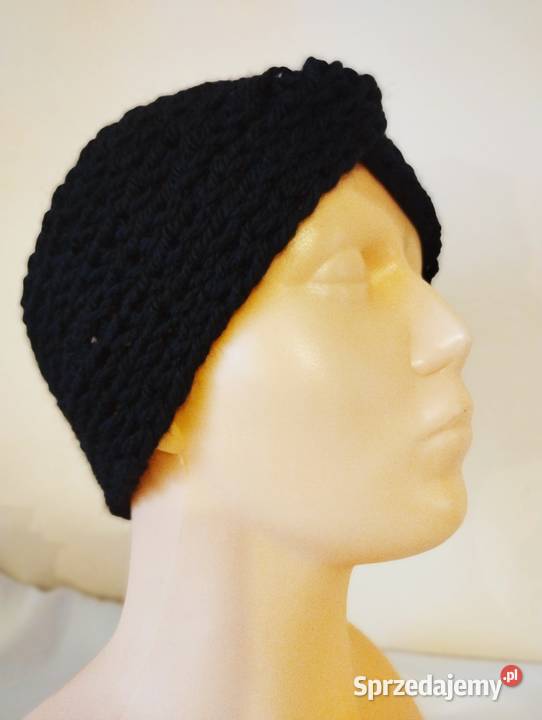 Opaska na głowę turban 100 wełna kolor czarny warmińsko-mazurskie Olsztyn sprzedam