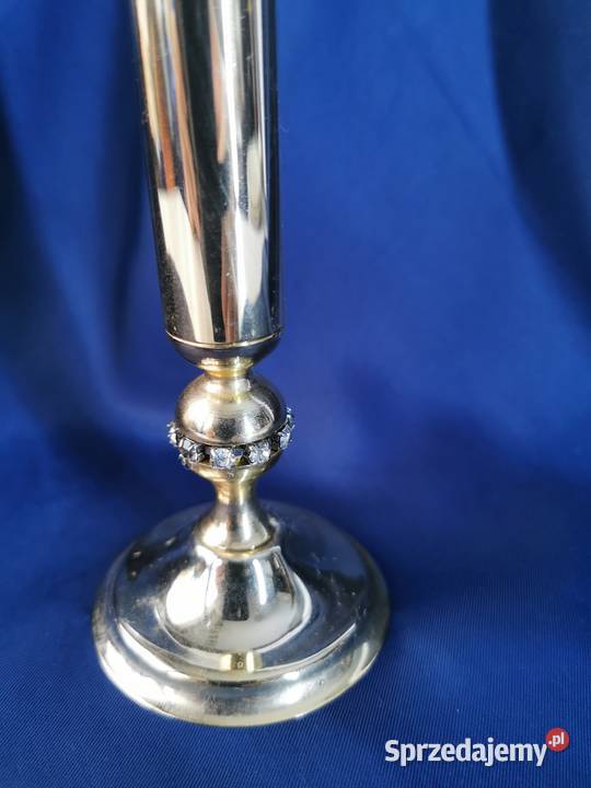 świecznik platerowany 24k złotem lubelskie Lublin