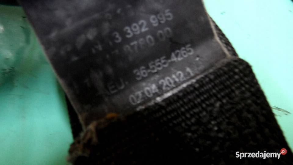 OPEL ASTRA J IV 12r pas bezpieczeństwa prawy