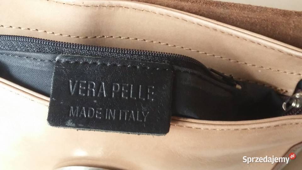 Mała skórzana torebka Vera Pelle Made in Italy Torby i torebki