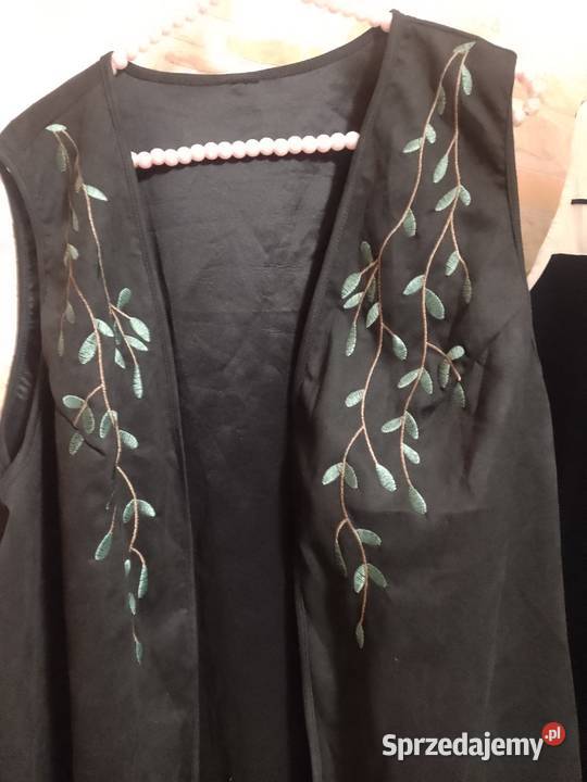 3XL4XL 4648 Ekskluzywna czarna kamizelka Kraków