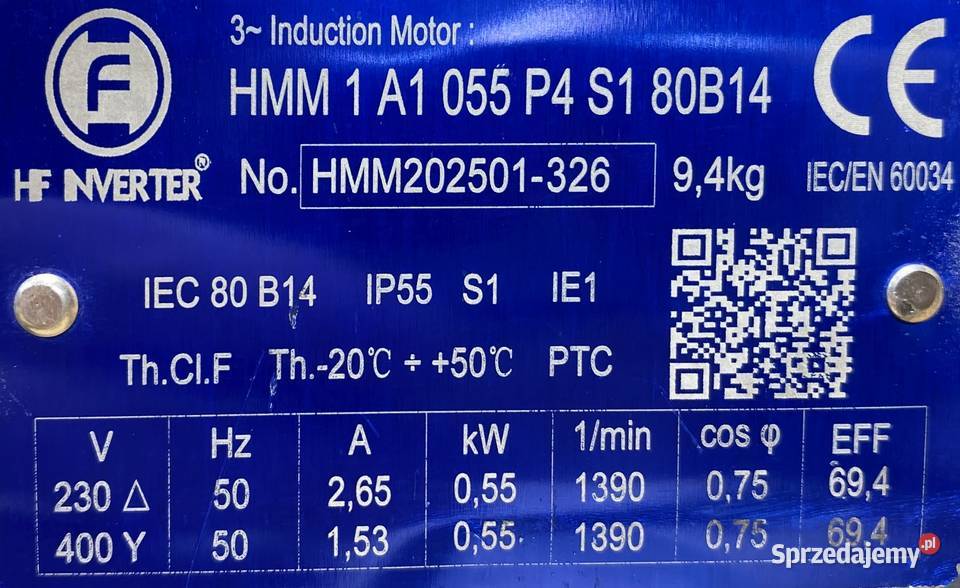 silnik elektryczny 055kW 1390obr 3fazowy Silniki Pigża