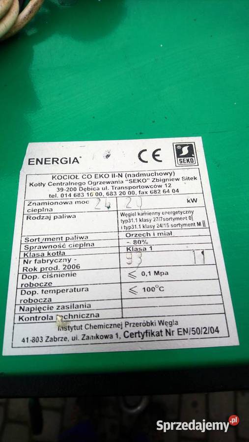 Piec SEKO CO 20KW Opał Moszna