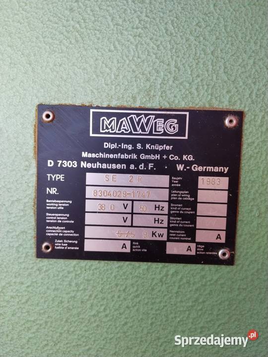 Szlifierka dwustronna MAWEG Wejherowo