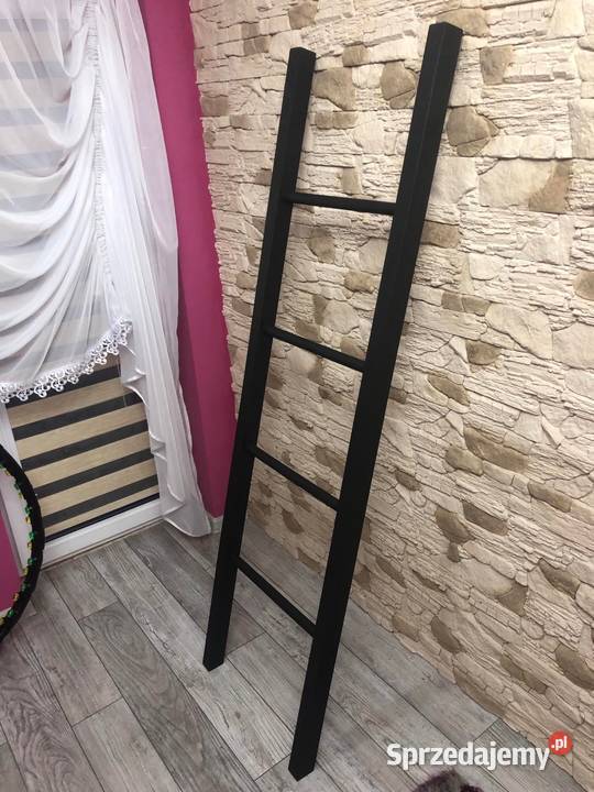 Drabinka drewniana na ręczniki czarny mat połysk sprzedam