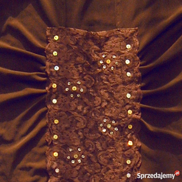 brązowa bluzka z koronką Inny wzór Katowice