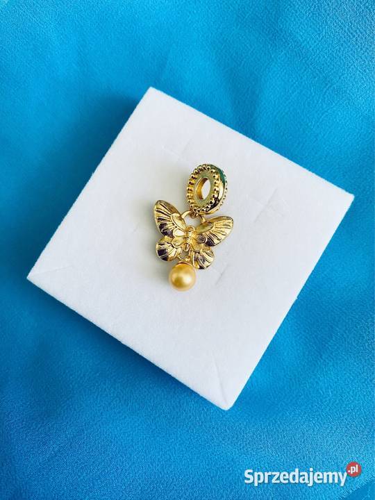 nowa masywna pozłacana zawieszka charms beads