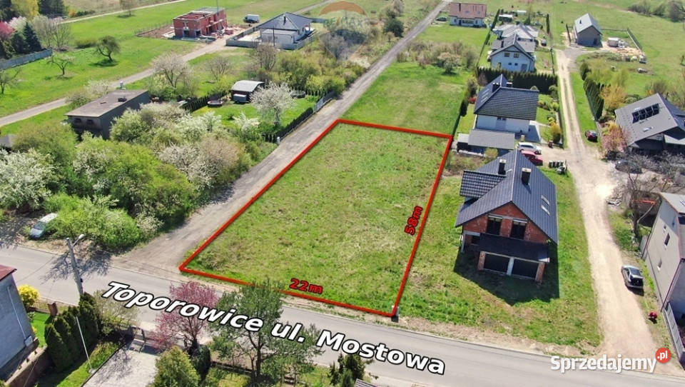 Działka budowlana 1296m2 Toporowice