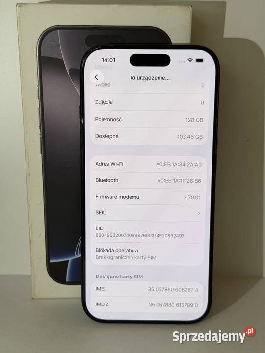 iPhone 16 Pro 128GB Czarny Telefony i Akcesoria Kalisz