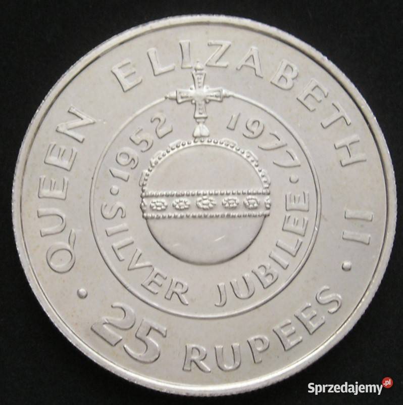 SESZELE 25 RUPEES 1977 SILVER JUBILEE ER II