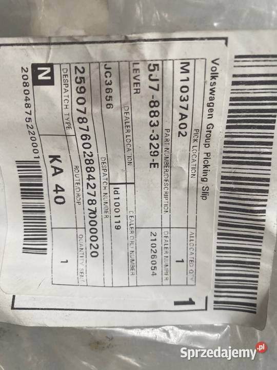 VW SKODA cięgno siedzenia 5J7883329E