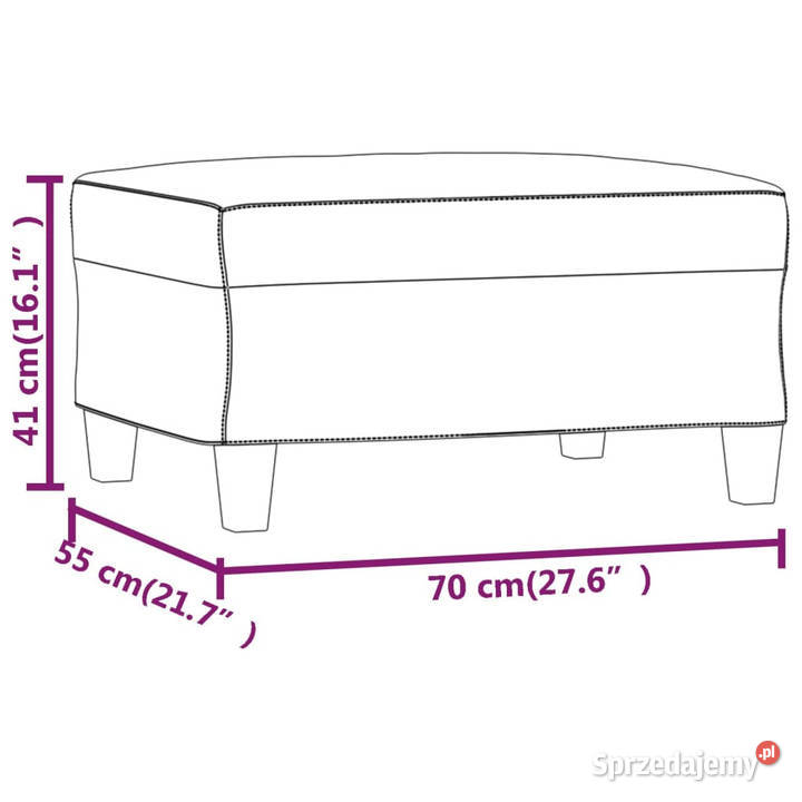 Podnóżek jasnożółty 70x55x41 tapicerowany