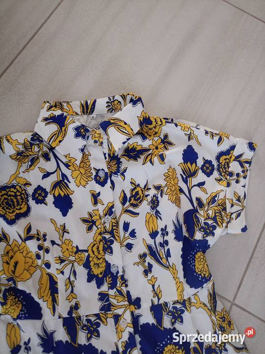 Sukienka kwiaty niebieski lubelskie Abramów