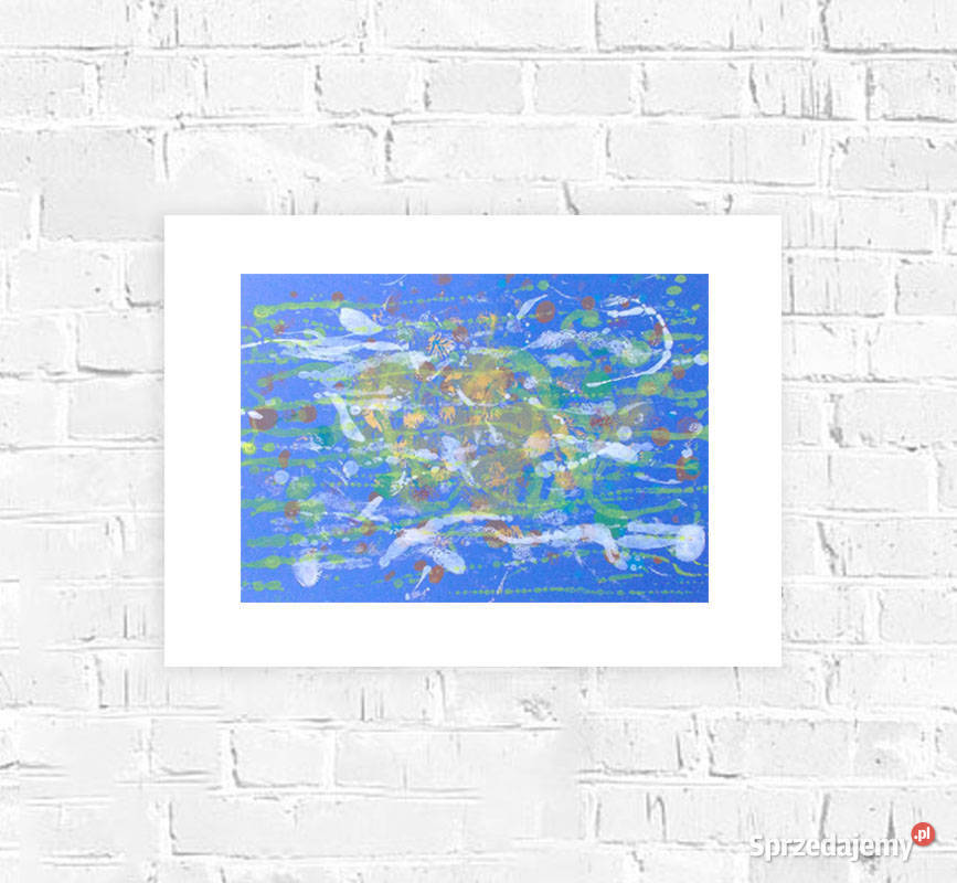 abstrakcja grafika garant minimalizm dekoracja odcienie błękitu Bydgoszcz