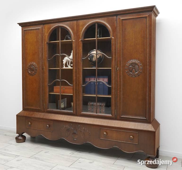 Zabytkowa dębowa biblioteka z lat 20tych wielkopolskie Jerka