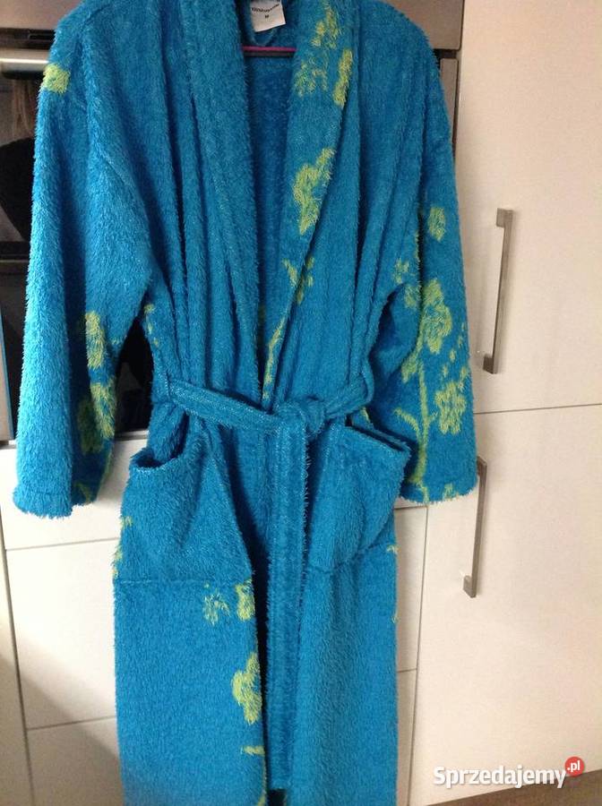 Szlafrok damski M niebieski turkus