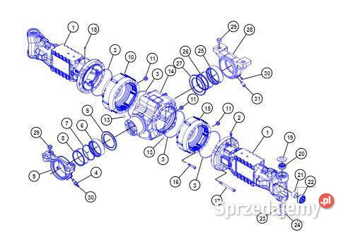 Caterpillar Cat TH514C TH417C oś tylna wspornik Jastrzębniki