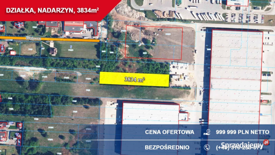 Działka przemysłowousługowa 3834 m NADARZYN Sprzedaż Sprzedaż