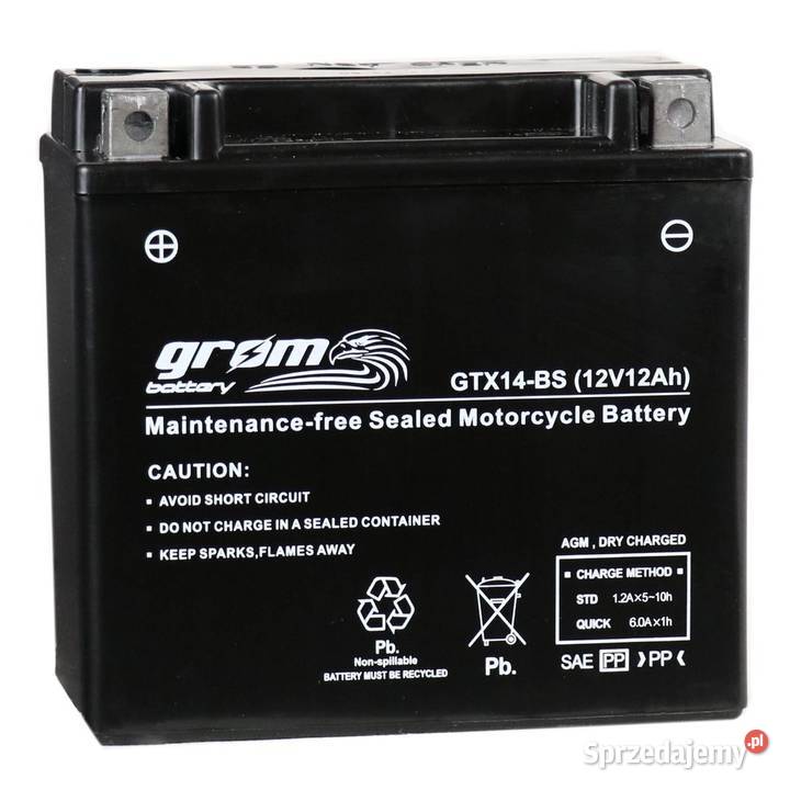 Akumulator motocyklowy GROM GTX14BS 12V 12Ah Słupsk