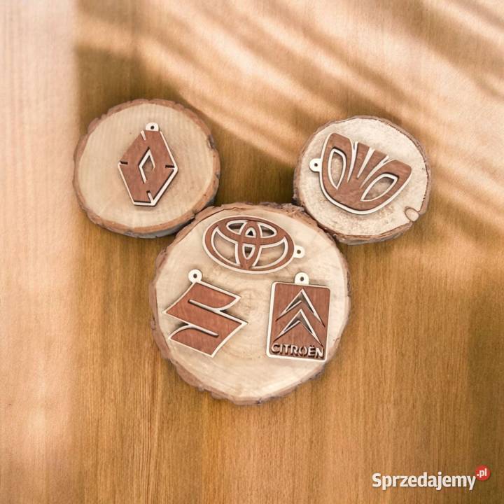Drewniany Brelok do Auta Marka Samochodu
