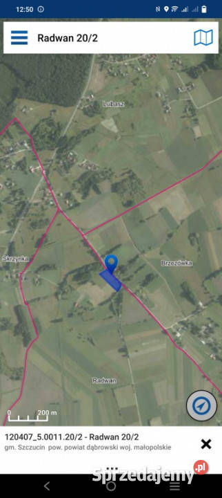 Sprzedam działkę rolno budowlaną 45zł/m2 małopolskie Radwan
