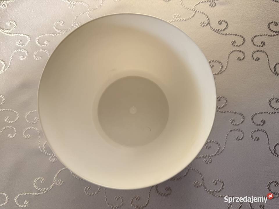 Biała Doniczka z Podstawką Okrągła Osłonka Czerwionka-Leszczyny