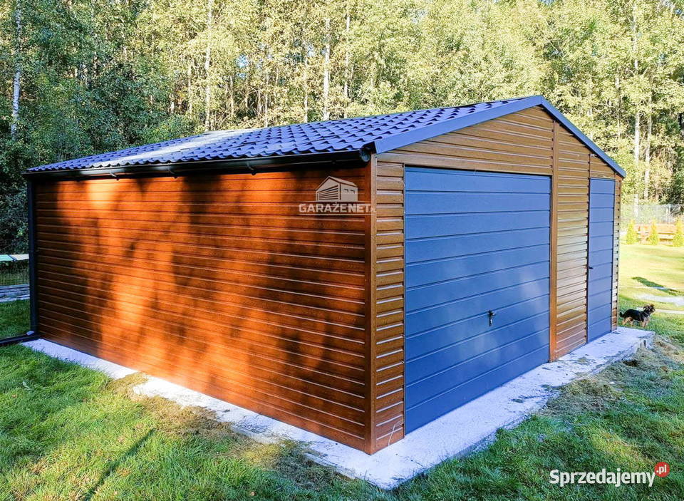 GARAŻ BLASZANY 5m x 6m DWUSPAD BRAMA DRZWI OKNO