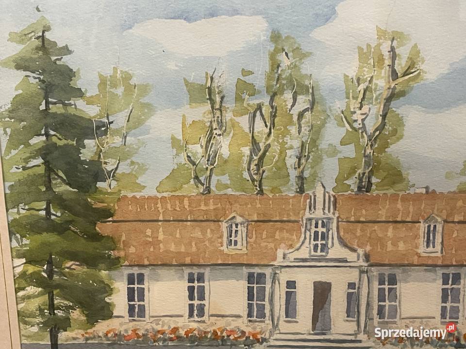 Dwór w Stryjnie akwarela Józefa Stachnika Kraków