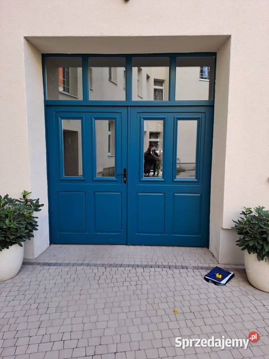 Drzwi Zewnętrzne Wejściowe Drewniane NIEBIESKIE Augustów