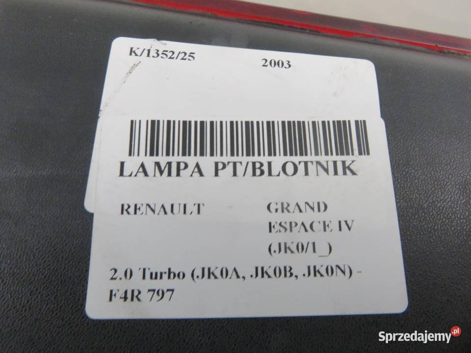LAMPA PRAWA TYLNA RENAULT GRAND ESPACE IV sprzedam