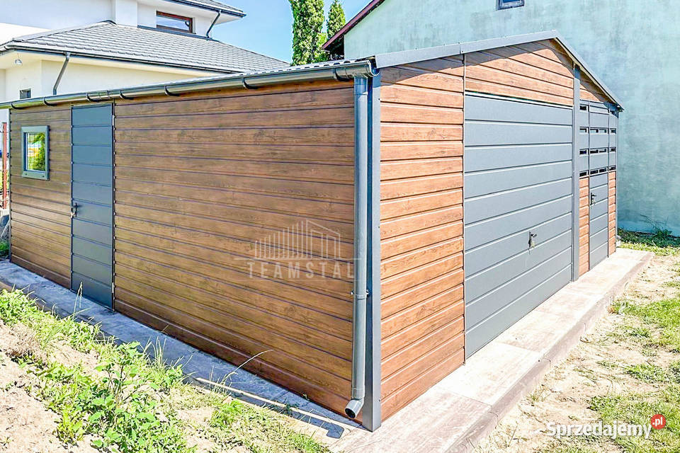 Garaz Blaszany 45x6m Wiata 2m 2x Drzwi Okno Słupsk
