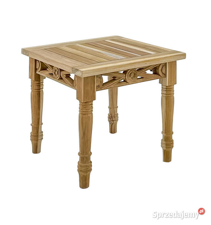 Stolik Batavia 50 x 50 drewno teakowe pomorskie Żukowo