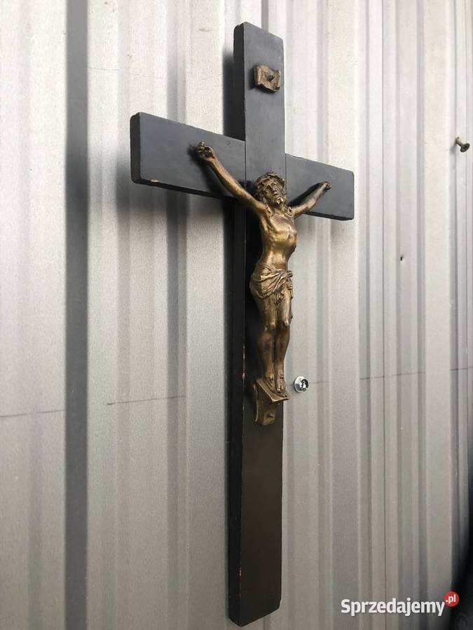 Czarny krzyż na ścianę krzyżyk Łowicz