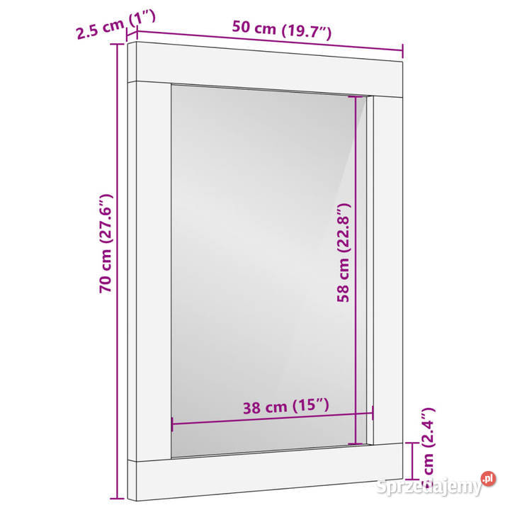 Lustro łazienkowe czarne 50x70x25 WM4017679 Warszawa sprzedam