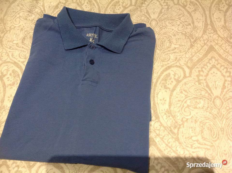 Koszulka Polo Męska IDENTIC XXL Niebieska Odzież i bielizna męska