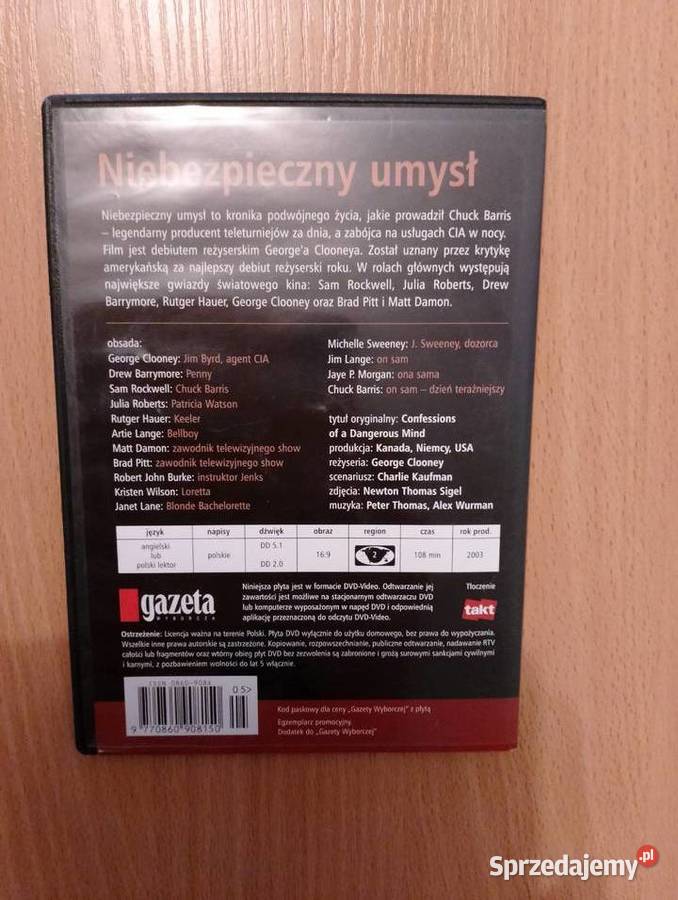FILM Niebezpieczny umysł reż George Clooney Złotniki
