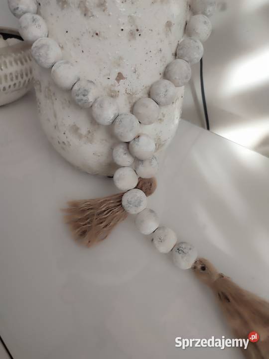 Girlanda z korali drewnianych boho vintage Sosnowiec