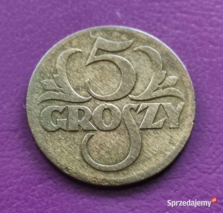 Moneta przedwojenna Sanacja II RP 5 groszy 1928 Pruszków