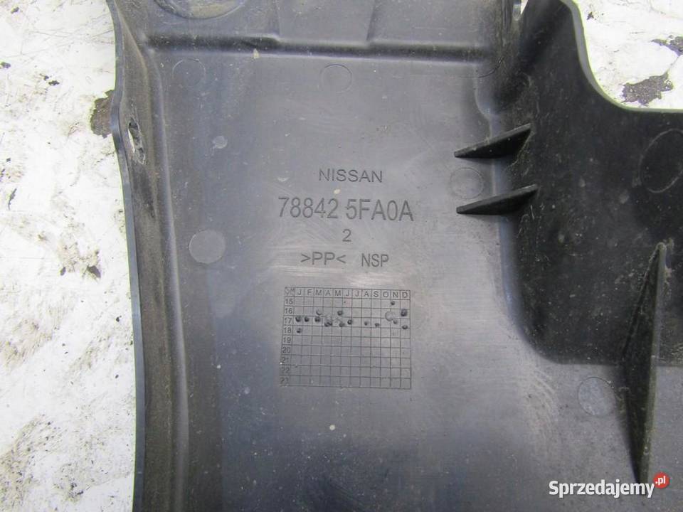 OSŁONA BŁOTNIKA PRAWY TYŁ TYLNY NISSAN MICRA K14