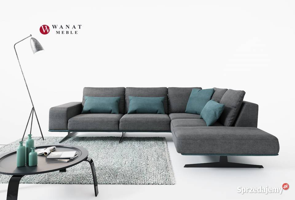 Duży Narożnik CASSINO Luźne poduszki Tkanina tkanina Toruń sprzedam