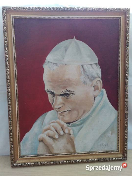 Obraz malowany popiersie Jana Pawła II Bytom