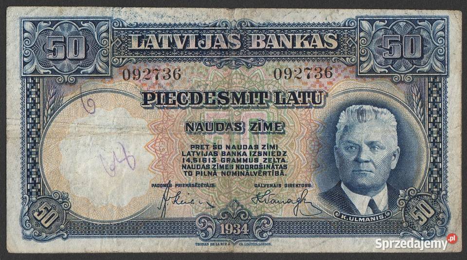 ŁOTWA 50 LATU 1934 KARLIS ULMANIS łódzkie sprzedam