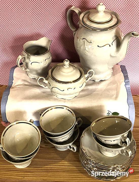 Serwis kawowy herbaciany porcelana PRL Wałbrzych Myślachowice