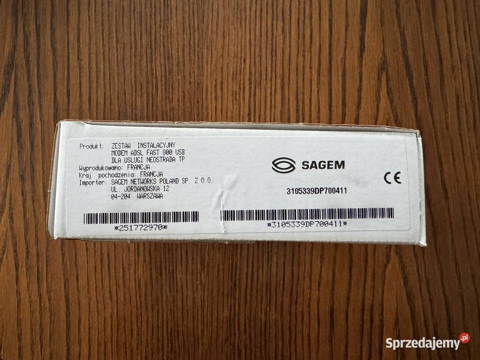 Modem Sagem Fast 800 E3T TP SA Neostrada Komplet