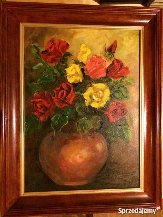 Piękny duży obraz olejny uznanej polskiej mazowieckie Warszawa