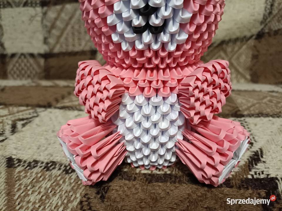 Duży Miś Różowy Origami Modułowe 3D Kwidzyn sprzedam