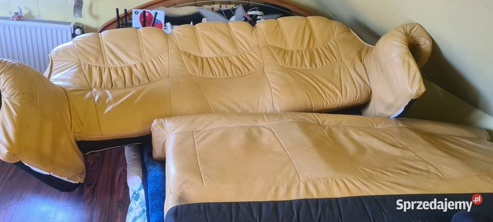 Sofa z funkcją spania skóra solidna sprzedam