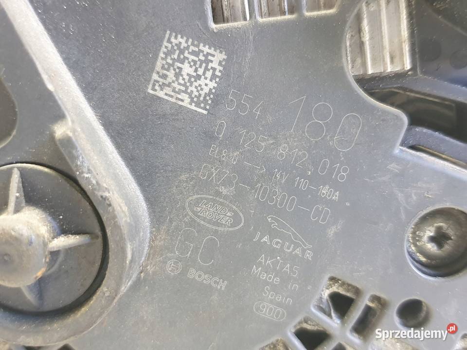 ALTERNATOR Jaguar XE 20 D 0125812018 180A oryg osobowe Układ elektryczny silnika Chełm