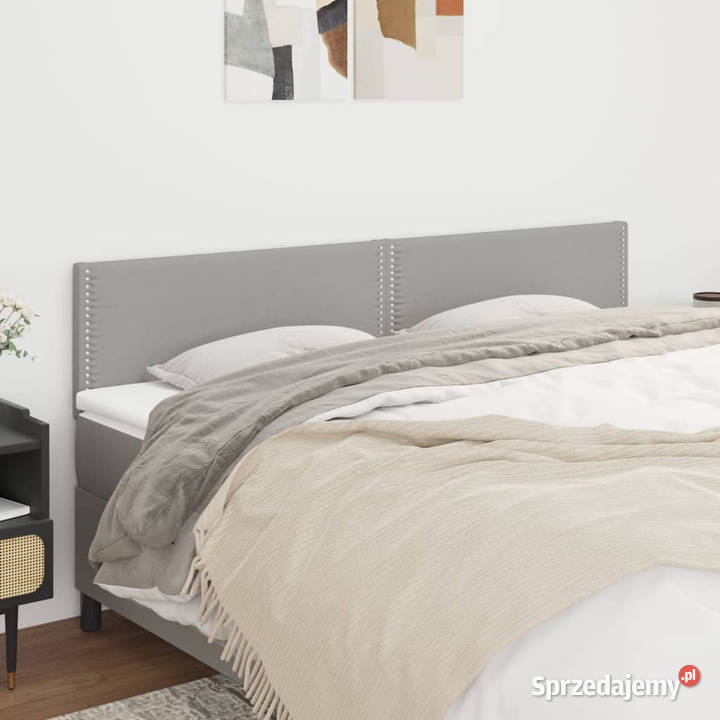 Zagłówki do łóżka 2 jasnoszary 90x5x7888 tkanina sprzedam